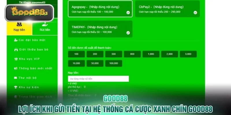 good88 loi ich khi gui tien tai he thong ca cuoc xanh chin good88 Lợi ích khi gửi tiền tại hệ thống cá cược xanh chín GOOD88