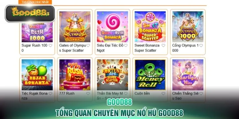 Tổng quan chuyên mục nổ hũ GOOD88